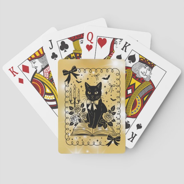 Gothic Black Cat - Mystical Spell Bok Casinokort (Baksidan)