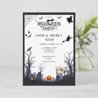 Gothic Black Crow Halloween Party  Inbjudningar