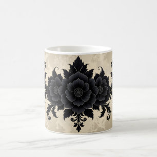 Gothic Black Damask Kaffemugg