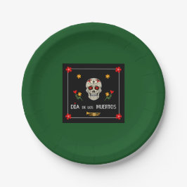 Gothic Black Dia de los Muertos Sugar Skull Flower
