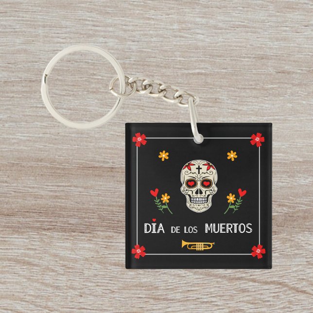 Gothic Black Dia de los Muertos Sugar Skull Flower (Skapare uppladdad)