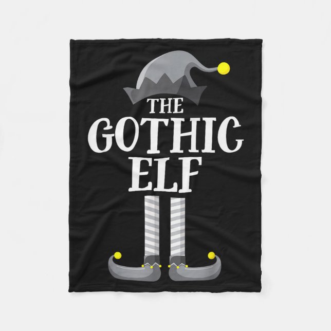 Gothic Black Elf Matching Family Group Christmas P Fleecefilt (Framsidan)