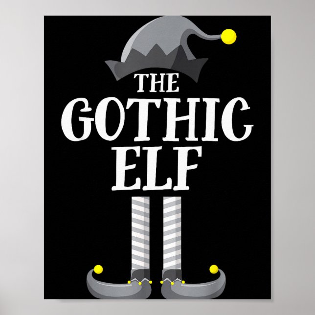 Gothic Black Elf Matching Family Group Christmas P Poster (Framsidan)