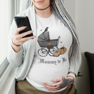 Gothic Black En bebis är på väg Halloween Baby Sho T Shirt
