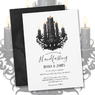 Gothic Black Fantasy Candles Handfast Inbjudningar