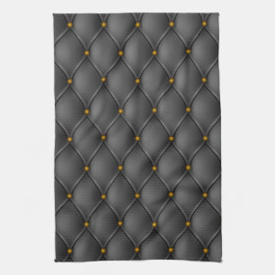 Gothic Black Faux Pin Tucks Kökshandduk