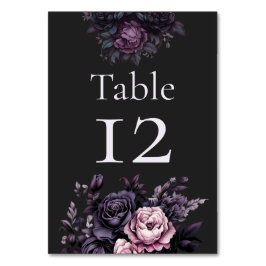 Gothic Black Floral Wedding Table Numbers Bordsnummer
