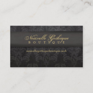 Gothic Black & Guld Damask Visitkort