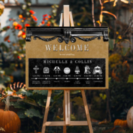 Gothic Black & Guld Events-ordningen Bröllop Poster