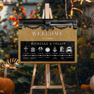 Gothic Black & Guld Events-ordningen Bröllop Poster