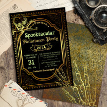Gothic Black & Guld Skull Halloween Costume Party
