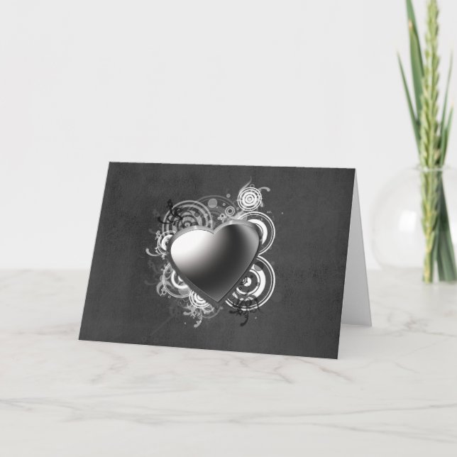 Gothic Black Heart Card Helgkort (Framsida)