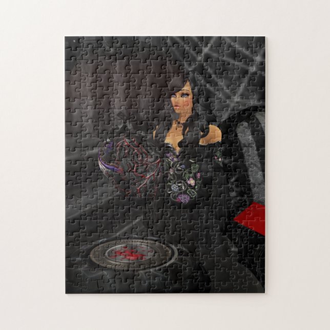 Gothic Black Heart Puzzle Pussel (Vertikal)