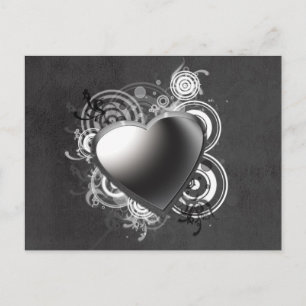 Gothic Black Heart-vykort Vykort