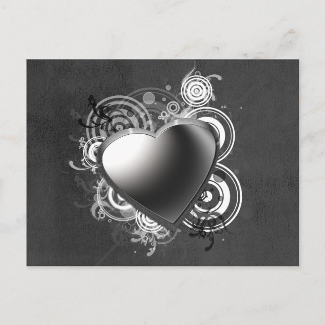 Gothic Black Heart-vykort Vykort (Framsida)