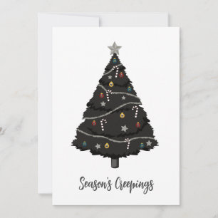 Gothic Black Julgran Helgdag Card Julkort