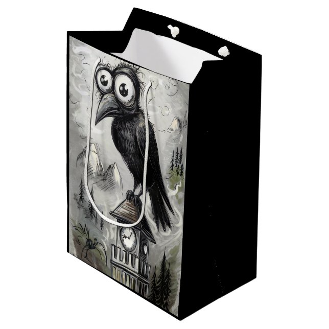 Gothic Black Kråka & Torn Taloky Halloween (Framsidan Vinklad)
