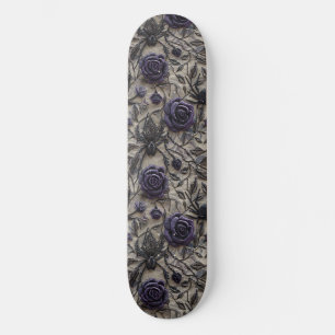 Gothic Black Lila Ro och Spiders Skateboard