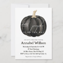 Gothic Black Little Pumpkin På Väg Baby Shower 