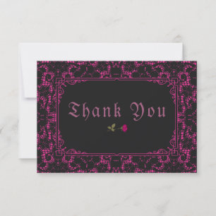 Gothic Black Magenta Snöre Ro Tack Kort