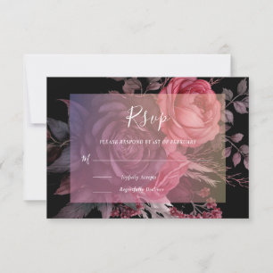 Gothic Black Moody Mörk Blommigt Bröllop OSA Kort