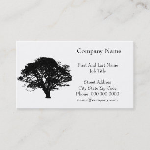 Gothic Black Oak Träd Silhouette Fine Art Teckning Visitkort