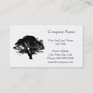 Gothic Black Oak Träd Silhouette Fine Art Teckning Visitkort