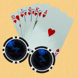 Gothic Black och Blue Birthday Poker Marker