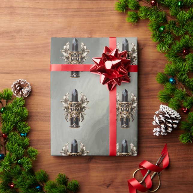 Gothic Black och Guld Lipstick Presentpapper (Julgåva)