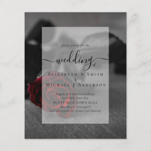 Gothic Black och Röd ros Goth Wedding bjudes in Flygblad