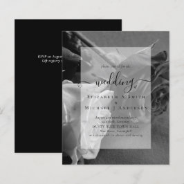 Gothic Black och Vit ros Goth Wedding bjudes in