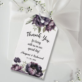 Gothic Black Peonies Vintage bröllop Favor Gift Presentetikett