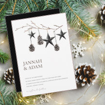 Gothic Black Pinecones Stars jul Bröllop