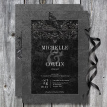 Gothic Black Raven & Black Ro Bröllop