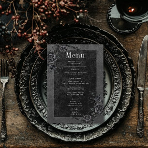 Gothic Black Raven & Black Ro Bröllop Meny