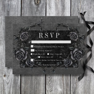 Gothic Black Raven & Black Ro Bröllop Middag OSA Kort