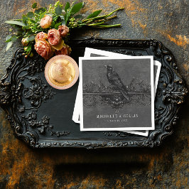 Gothic Black Raven & Black Ro Bröllop Pappersservett