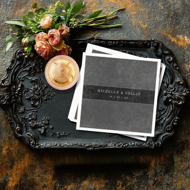 Gothic Black Raven & Black Ro Bröllop Pappersservett (Skapare uppladdad)