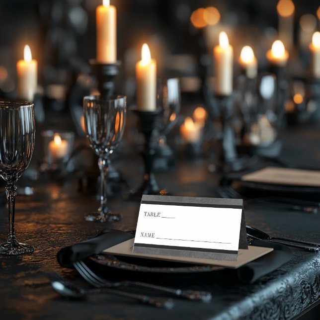 Gothic Black Raven & Black Ro Bröllop Placeringskort (Skapare uppladdad)