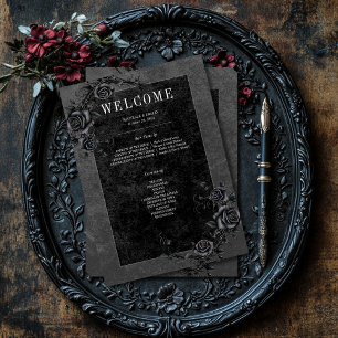 Gothic Black Raven & Black Ro Bröllop Program