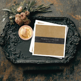 Gothic Black Raven & Black Ro Guld Bröllop Pappersservett