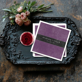 Gothic Black Raven & Black Ro Lila Bröllop Pappersservett