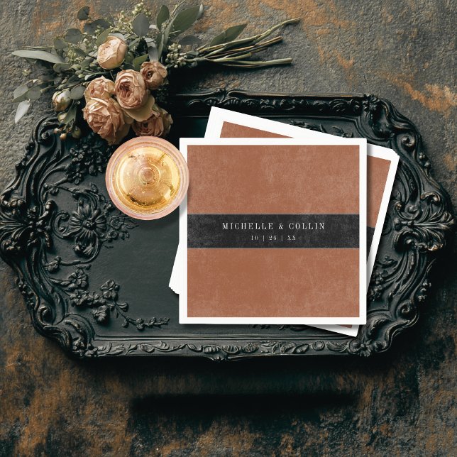 Gothic Black Raven & Black Ro Rust Bröllop Pappersservett (Skapare uppladdad)