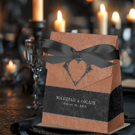 Gothic Black Raven & Black Ro Rust Bröllop Presentaskar