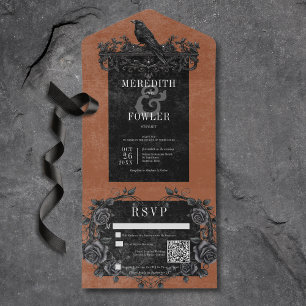 Gothic Black Raven & Black Ro Rust QR-kod