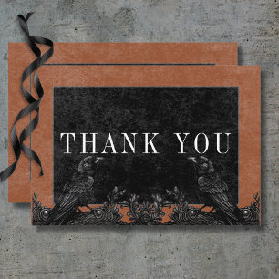 Gothic Black Raven & Black Roses Rostdetaljer Tack Kort