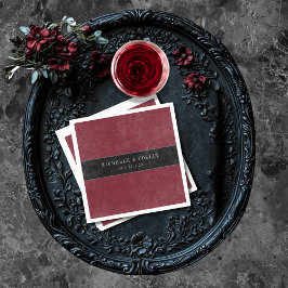Gothic Black Raven & Black Roses Wine Wedding Pappersservett
