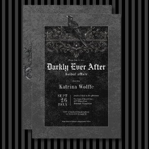 Gothic Black Raven & Ro Black Möhippa Inbjudningar