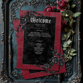 Gothic Black Raven & Ro Vin Bröllop Program
