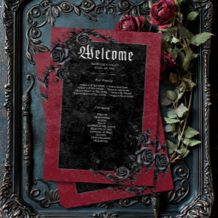Gothic Black Raven & Ro Vin Bröllop Program
